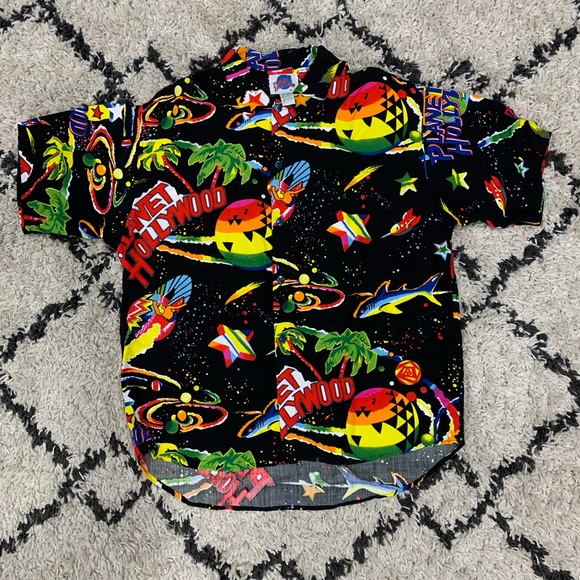 Other - VINTAGE 90s Planet Hollywood Space Island Surf Shirt Men’s Size XL